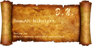 Demuth Nikolett névjegykártya